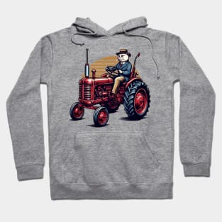 Funny Cat Driving Tractor Hoodie